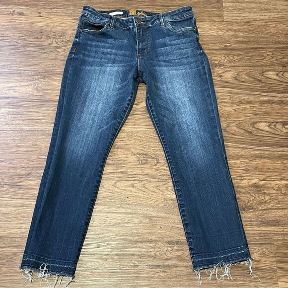 Kut From The Kloth Ankle Emma Straight Leg Distressed Jeans Size 10 - Picture 1 of 10